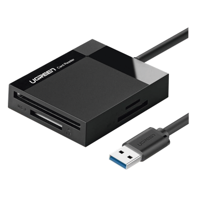 UGREEN - Lector de Tarjetas USB-A 3.0 / 4 en 1 / CompactFlash / SD / MemoryStick / TransFlash / 5 Gbps / Hasta 2 TB / Cable 15 cm