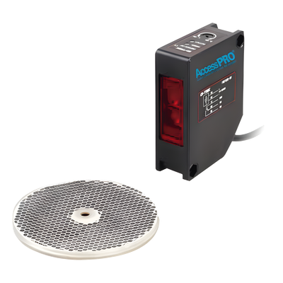 ACCESSPRO - Detector Fotoeléctrico / Alcance 16 m (52.5 ft) / IP65 / Salida Relevador 30 VCC @ 1 A / Tiempo de Respuesta < 20 ms / LED de Alineación