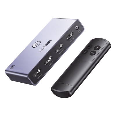 UGREEN - Switch HDMI 2.1 / 3 Entradas 1 Salida / 8K@60Hz 4K@144Hz / HDR Dolby Vision / Carcasa Aluminio / 11.5 ft