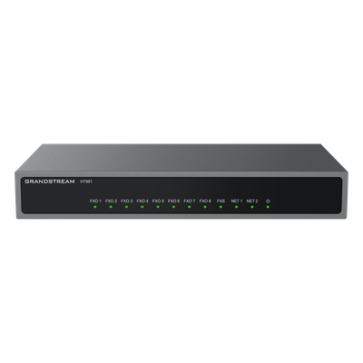 GRANDSTREAM - Gateway Analógico / 8 Puertos FXO / 1 Puerto FXS / 3 Perfiles SIP / PoE 802.3af / NAT de Alto Rendimiento / T.38 / Cifrado AES