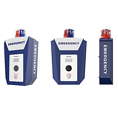 HIKVISION - Estación de Alarma de Panico de Emergencia / Cámara 4 Megapixel / Video y Audio / Sirena y Estrobo (Azul y Rojo) / Filtro IR / ISUP