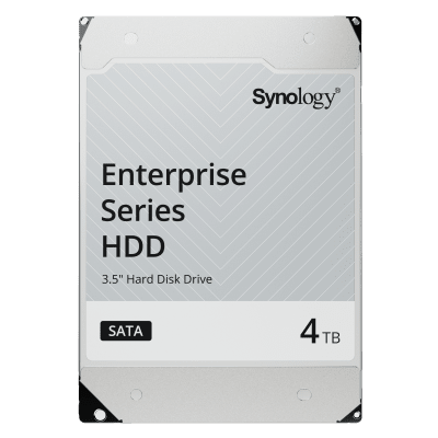 SYNOLOGY - Disco Duro SATA de 3,5" Serie Plus / Capacidad 4TB / Interfaz SATA 6 GB/s / Tecnología CMR / MTBF de 1,2 Millón de Horas / Carga de Trabajo de 180 TB/año / Compatible con Synology DSM
