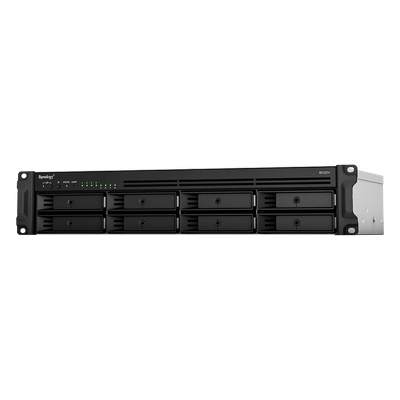 SYNOLOGY - Servidor NAS Rack / 8 Bahías SATA / Expansión a 12 Bahías / CPU AMD Ryzen V1500B / 4 GB DDR4 ECC / 10/25GbE PCIe / Fuente Redundante / Chasis 2U