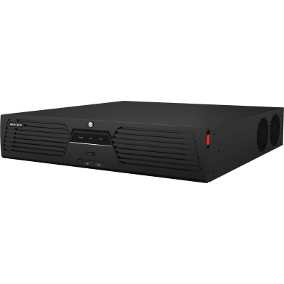 HIKVISION - [AcuSeek] NVR 32 Megapixel (8K) / 32 Canales IP / AcuSense / ANPR / Conteo de Personas / Heat Map / 8 Bahías de Disco Duro / 2 Tarjetas de Red / Soporta RAID con Hot Swap / 2 HDMI en 8K / Soporta POS / Alarmas I/O / ACU