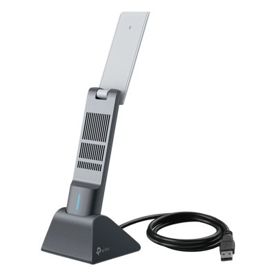 TP-LINK - Adaptador USB Wireless Wi-Fi 6 / AX3000 (2402 Mbps + 574 Mbps) / Antenas de Alta Ganancia / USB 3.0 / Baja Latencia Gaming / WPA3 / Cuna Desmontable con Cable 1.2 m (3.9 ft)