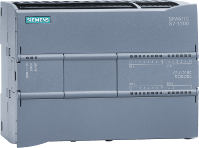 SIEMENS - Controlador PLC Compacto / CPU 1215C DC/DC/DC / 14 DI 24V DC + 10 DO 24V DC / 2 AI 0-10V + 2 AO 0-20mA / 2 Puertos PROFINET / Memoria 200 KB / Hasta 100 kHz