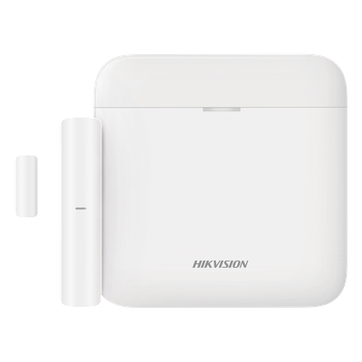 HIKVISION - Kit de Alarma Inalámbrica / 48 Zonas / Wi-Fi 2.4 GHz / Comunicación 433 MHz / Batería de Respaldo 12 h / Contacto Magnético Incluido