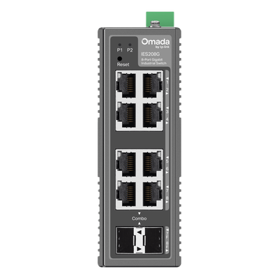 TP-LINK - Switch Industrial Easy Managed / 8 Puertos Gigabit / 2× Combo RJ45/SFP / 16 Gbps / -40°C a 75°C (-40°F a 167°F) / Protección 6kV / IP40 / Montaje DIN Rail