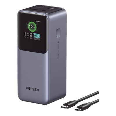 UGREEN - Power Bank / 20000mAh / 130W Max / 3 Salidas / PD 3.0 / QC3.0 / Pantalla TFT / Carcasa Ignífuga
