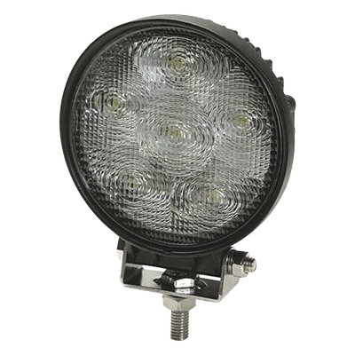 ECCO - Luz de Trabajo LED / 700 Lumenes / 12-24 VCD / 6 LEDs de 3W / Montaje Pedestal / Lente Redonda Transparente / Aluminio Negro