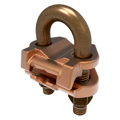 HUBBELL BURNDY - Conector Mecánico para Cable Calibre 4 a 2/0 AWG / Paralelo o 90° Grados a Tubo de 1 1/4" o Varilla  de 1 3/8" - 1 1/2".