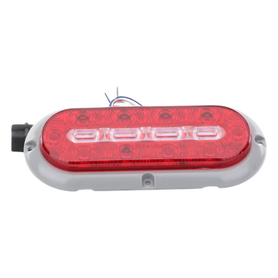 ECCO - Luz LED Ovalada Trasera / 18 LED / Rojo/Blanco/Ámbar / 7.5 Pulgadas / 69 Patrones de Destello / IP67 / 12-24 V / Perfil Bajo