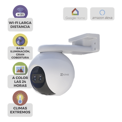 EZVIZ - Cámara PT IP / 2 Megapixel / Lente Dual 2.8 mm y 12 mm / Visión Nocturna Color 30 m (98.4 ft) / Wi-Fi 2.4 GHz / IP65 / Cobertura 360°