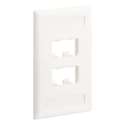 PANDUIT - Placa de Pared Vertical / 4 Puertos Mini-Com / Diseño Plano o Inclinado / 2.75 x 4.5 in / ABS / Blanco Mate