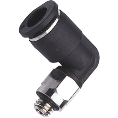 TITAN-AUTOMATION - Racor Neumático Mini Push In Codo / Diámetro Exterior Tubo 4 mm / Roscado M5 / Conexión Rápida