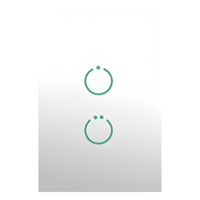 SMARTHOME BY EPCOM - Interruptor Táctil Z-Wave Plus / 2 Botones / AC 85-260V / Frecuencia Regional 868/908/921 MHz / +3 dBm
