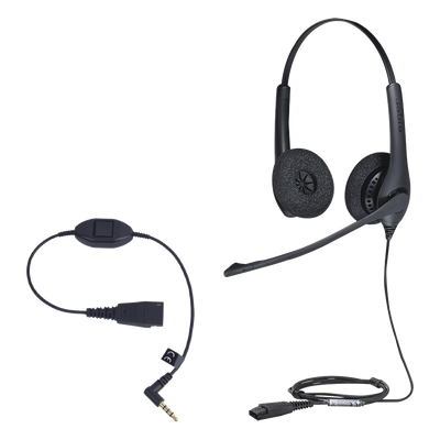 JABRA - Kit Diadema Profesional / Cancelación de Ruido / Conexión QD y 3.5 mm / Brazo 270° / DSP / PeakStop