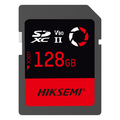 HIKSEMI BY HIKVISION - Tarjeta SD Profesional / 128 GB / 300 MB/s Lectura / 260 MB/s Escritura / U3 V90 / 4K-8K / TLC