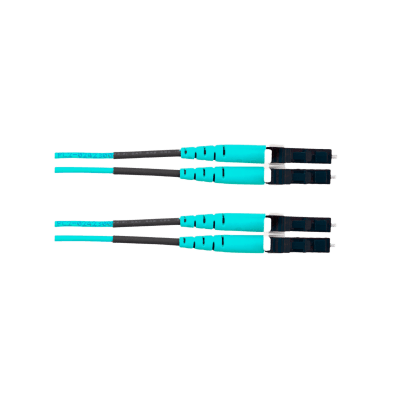 PANDUIT - Jumper de Fibra Optica Multimodo 50/125 OM4, LC-LC Duplex, OFNR (Riser), Color Aqua, 25 Metros
