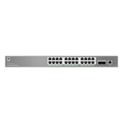 GRANDSTREAM - Switch Administrable L2++ / 24 Puertos Gigabit PoE / PoE++ 250W / 2 Puertos SFP+ / 88 Gbps / VLAN 4K / QoS Avanzado