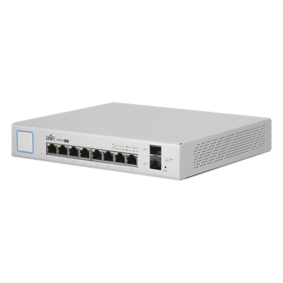 UBIQUITI - Switch UniFi Administrable de 8 Puertos Gigabit PoE+ 802.3at/af y PoE Pasivo 24V.