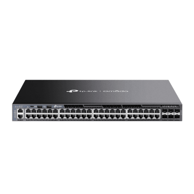 TP-LINK - Switch Omada L3 SDN Administrable / 48 puertos Gigabit y 6 puertos SFP+ / Funciones RIP, VRRP, Servidor DHCP / Administración centralizada OMADA / Fuente Redundante