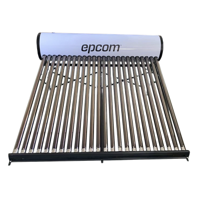 EPCOM - Calentador Solar de Baja Presión / 240 L / 24 Tubos de Vacío / Resistente a Granizo 25 mm / Termotanque Inoxidable Grado Alimenticio / Altura Mínima 1.2 m (3.9 ft)