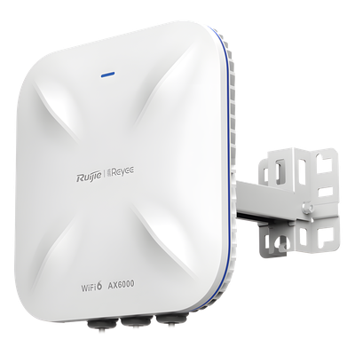 RUIJIE - Punto de Acceso Mesh Wi-Fi 6 / Banda Dual 5.95 Gbps / MU-MIMO 4x4 / Omnidireccional 360° / Puerto 2.5G PoE y SFP / Exterior Industrial