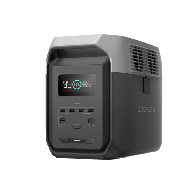 ECOFLOW - Estación de Energía Portátil Delta 3 1536Wh Litio LFP / 6 AC 1800 W (Max. 3600W) / 2 USB-C 100W / Capacidad para Aumentar Respaldo / Cargador de Coche 10A a 12.6V / Conectividad WiFi y Bluetooth (App) / Carga Solar 500W Max.