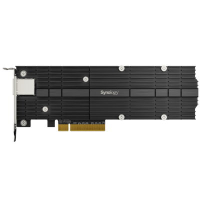 SYNOLOGY - Adaptador Combinado SSD M.2 y 10 GbE | PCIe 3.0 x8 | 2 Ranuras NVMe M.2 22110/2280 | Puerto 10GBASE-T RJ45 | Autonegociación 10/5/2,5/1 Gbps | Compatible con SSD NVMe SNV3000.