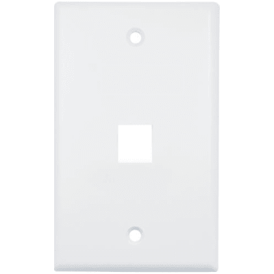 HIKVISION - Placa de Pared (Face Plate) / 1 Puerto / Color Blanco / Caja con 20 Piezas / ABS