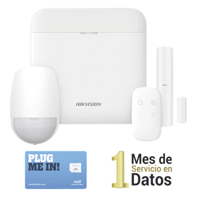 HIKVISION - Kit de Alarma Inalámbrico / 48 Zonas / GSM 3G/4G / Wi-Fi 2.4 GHz / Cifrado AES-128 / 433 MHz / Batería de Respaldo