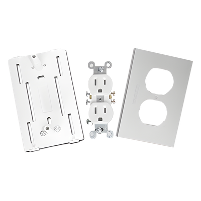 THORSMAN - Contacto Eléctrico Dúplex / Soporte Universal ABS / Tapa Aluminio Anodizado / -40°C a 120°C / NOM-001-SEDE-2005