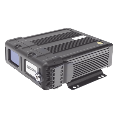 EPCOM - DVR Móvil / Multiplataforma / 4 Canales AHD 2 Megapixel / Almacenamiento en Memoria SD / H.265 / Chip IA Embebido / Soporta 4G / GPS