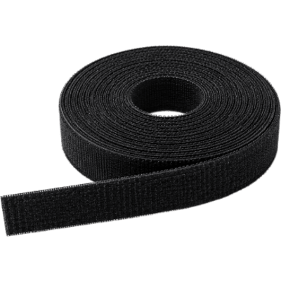 LINKEDPRO - Cinta de Contacto para Cableado / 16 mm × 50 m (164 ft) / Reutilizable / Autoadherente / Negro