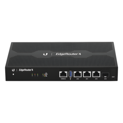 UBIQUITI - Router Edge / 4 Gbps / 3.4 Mpps / 3x RJ45 Gigabit + 1x SFP / 4-Core 1 GHz / 1 GB RAM / Rack 0.75 x 0.45 x 0.10 ft