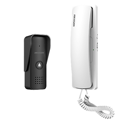 HIKVISION - Kit de Audioportero Analógico a 2 Hilos / Apertura de 2 Puertas / Diferentes Tonos y Volúmenes de Timbre / Protección IP55