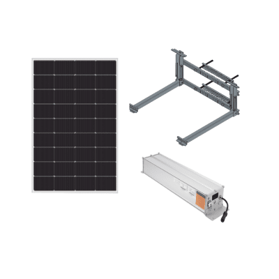 EPCOM INDUSTRIAL - Kit  Solar para alimentar hasta 30W, Salida 12/24 Vcc,  Para alimentar camaras PTZ y Enlaces Punto a Punto, Panel Solar 180W, Bateria Litio 1280 Wh