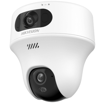 HIKVISION - Turret PT  IP de doble lente de 6 Megapixel / Lente 2.8 mm / Dual Light (20 mts IR + 15 mts Luz Blanca) / Wi-Fi / IP54 / dWDR  / H.265 / Audio Bidireccional (Micrófono y Bocina)