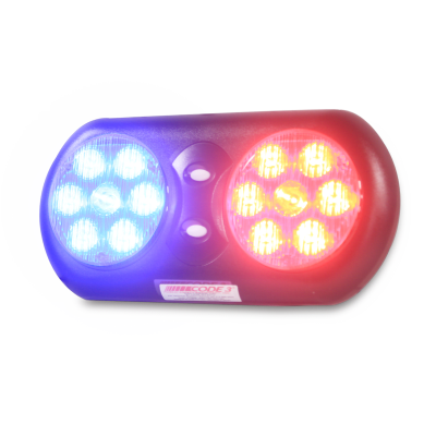 ECCO - Luz LED de Advertencia / Visera Interior / 14 LED / Rojo-Azul / Velcro / 11 Pulgadas (27.9 cm)