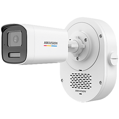 HIKVISION - [SOUNDMAX] Cámara Bala TURBOHD 2 Megapixel (1080p) / ColorVu / Audio Bidireccional + Sirena / Luz Blanca 40 m + IR 40 m / IP67 / Luz Dual / Exterior IP67