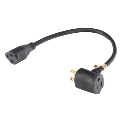 EPCOM POWERLINE - Extensión Eléctrica de Uso Rudo / 2 Salidas NEMA 5-15R / 30 cm / 14 AWG / 1800 W / 15 A