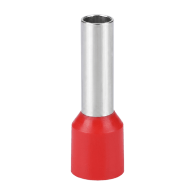 EPCOM POWERLINE - Conector Ferrule | 6AWG | 10mm²  | Conductor Latón Estañado  | Aislamiento PVC Rojo | 25 Piezas por Bolsa
