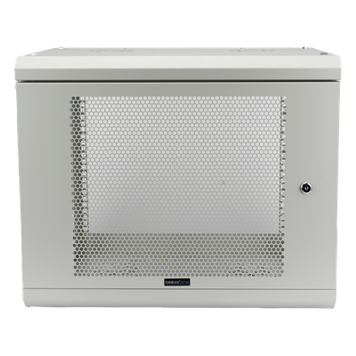 LINKEDPRO - Gabinete de Pared / 9U / Profundidad 455 mm / Puerta Perforada / Carga 80 kg / Acero Reforzado / Color Blanco