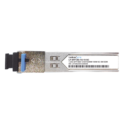 LINKEDPRO - Transceptor SFP Bidireccional / 1.25 Gbps / Monomodo 10 km (6.2 mi) / 1310 & 1550 nm / Conector SC/UPC Simplex / Hot-Pluggable / DDM / 2 Piezas