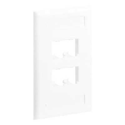 PANDUIT - Placa de Pared Vertical / 4 Puertos Mini-Com / Diseño Inclinado / 2.75 x 4.5 in / ABS / Blanco