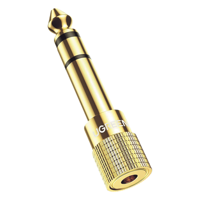 UGREEN - Adaptador de Audio / Conversión 3.5 mm a 6.3 mm / Conectores Chapados en Oro / Diseño Antideslizante 360° / Plug & Play