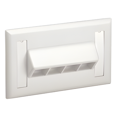 PANDUIT - Placa de Pared Horizontal / 4 Puertos Keystone / 69.8 x 114.3 mm / 2.75 x 4.5 pulg. / Blanco Mate