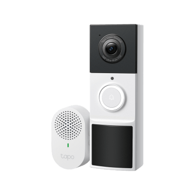 TP-LINK - Videoportero Inalámbrico TP-Link Tapo D210 / Resolución 2K 3MP (2304 × 1296px) / Campo de Visión 160° DFOV / Batería 6400mAh Recargable / Detección IA Personas-Vehículos / Visión Nocturna Color /