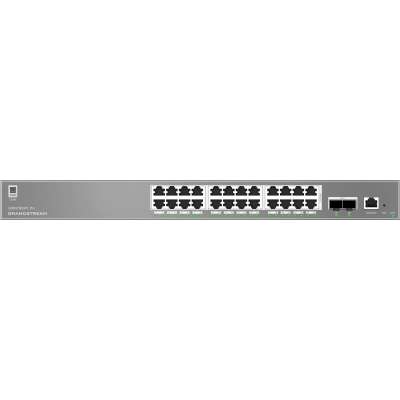 GRANDSTREAM - Switch de Red Empresarial L2++ / Serie GWN7800 Pro / 24 Puertos Gigabit PoE 250W / 2 Puertos SFP+ / Gestión Cloud GDMS / VLAN 4K / QoS Avanzado / Seguridad Integral